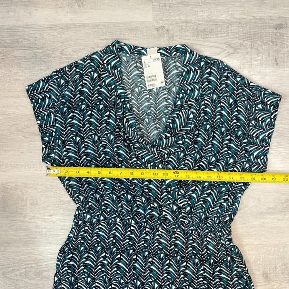H&M Tropical Teal Green Print Romper Size 10 with Capped Sleeves NWT - Picture 5 of 15